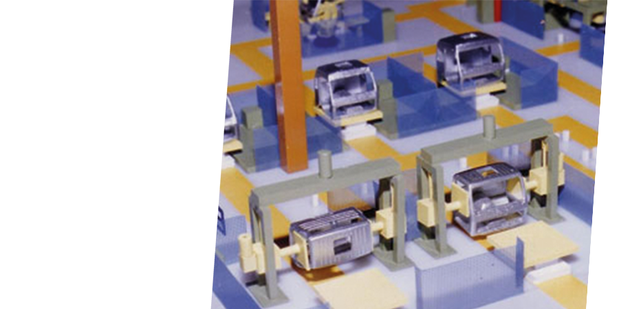 Miniatur einer Industriehalle